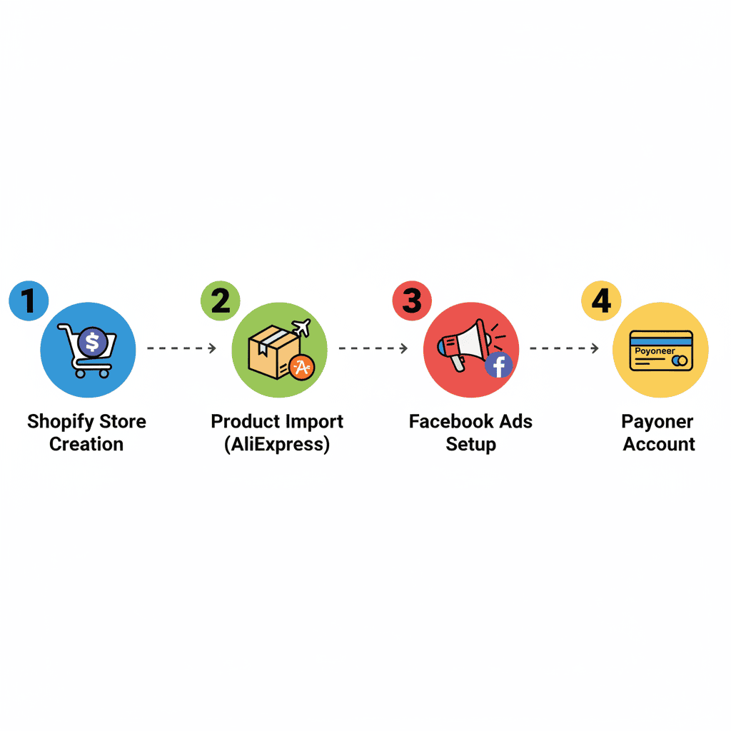 Dropshipping from Sri Lanka: Earn LKR 100,000+ Monthly (2026 Guide) Dropshipping store setup steps for Sri Lanka including Shopify, AliExpress, Facebook Ads, and Payoneer payment setup