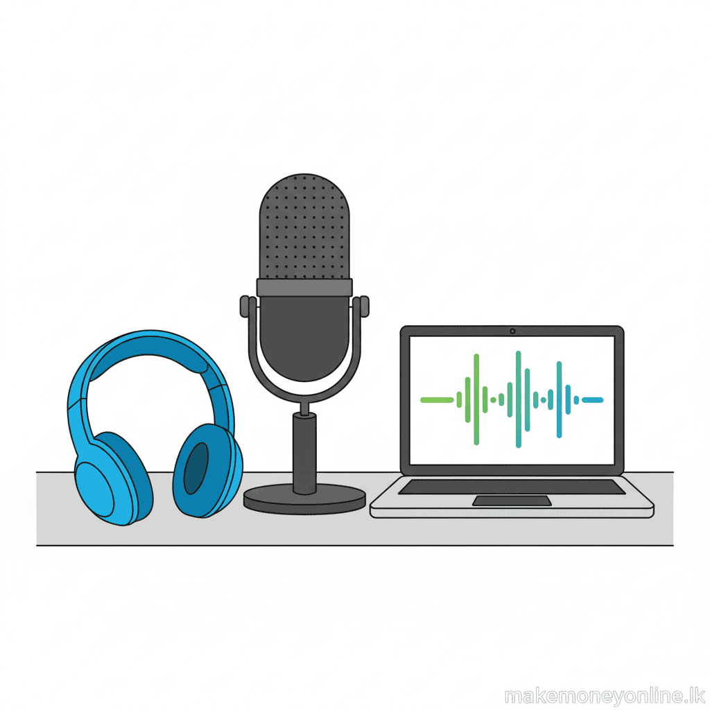 Podcasting in Sri Lanka: Earn LKR 50,000+ Monthly (2026 Guide) Podcast equipment for Sri Lankan creators including USB microphone, headphones, and free recording software
