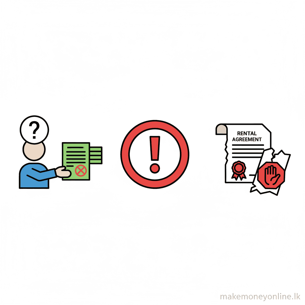 Vehicle Rentals in Sri Lanka: Earn LKR 50,000+ Monthly (2026 Guide) Vehicle rental scam warning signs including fake renters and deposit disputes