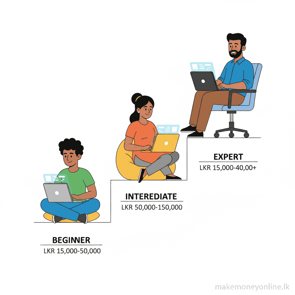 Freelancer earning potential in Sri Lanka by experience level - Freelancer Jobs Sri Lanka