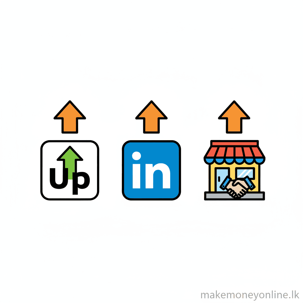 Platforms for finding SEO consulting clients in Sri Lanka including Upwork, LinkedIn, and local business outreach