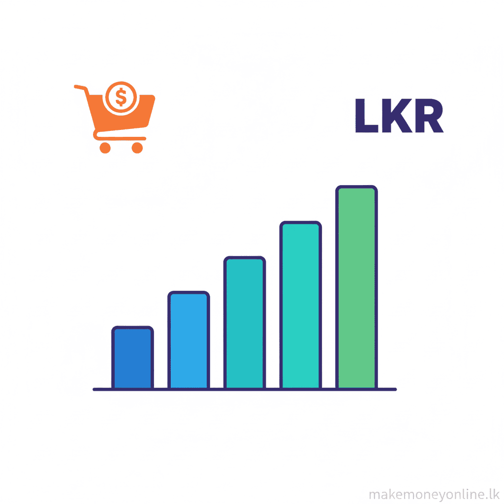 Shopify store income potential in Sri Lanka showing monthly LKR earnings at different revenue levels