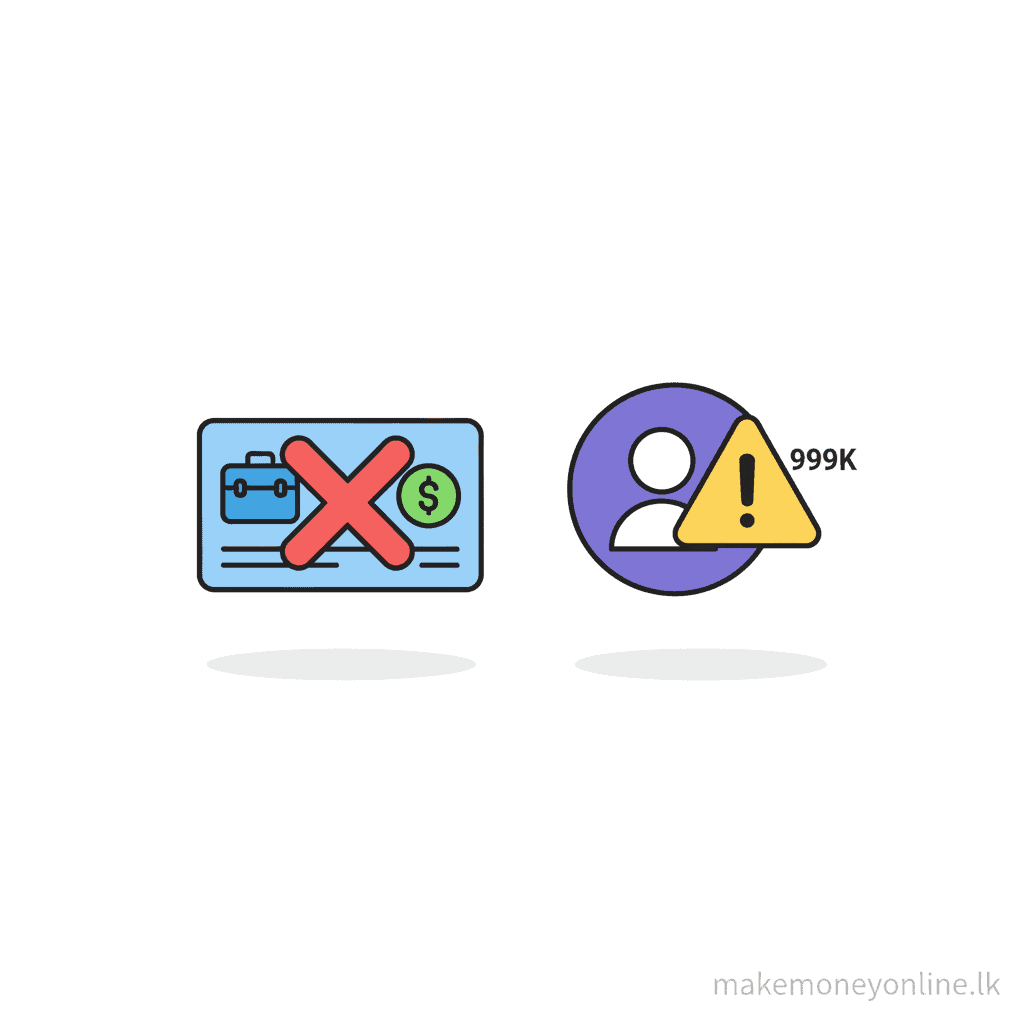 Social Media Management in Sri Lanka: Earn LKR 80,000+ Monthly (2026 Guide) Social media management scam warning signs including fake client job offers and paid follower schemes